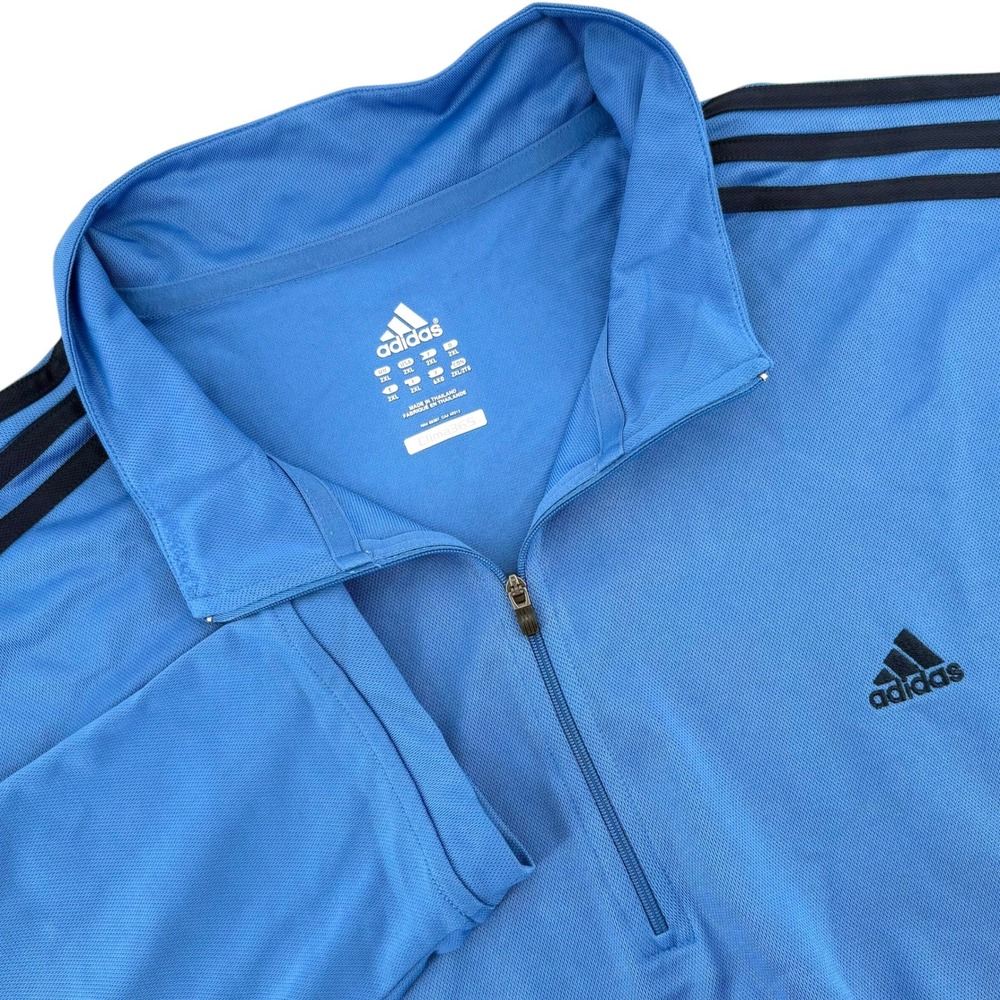 Adidas Clima365 Climalite Quarter Zip Pullover Blue Black Mens 2XL AD4002